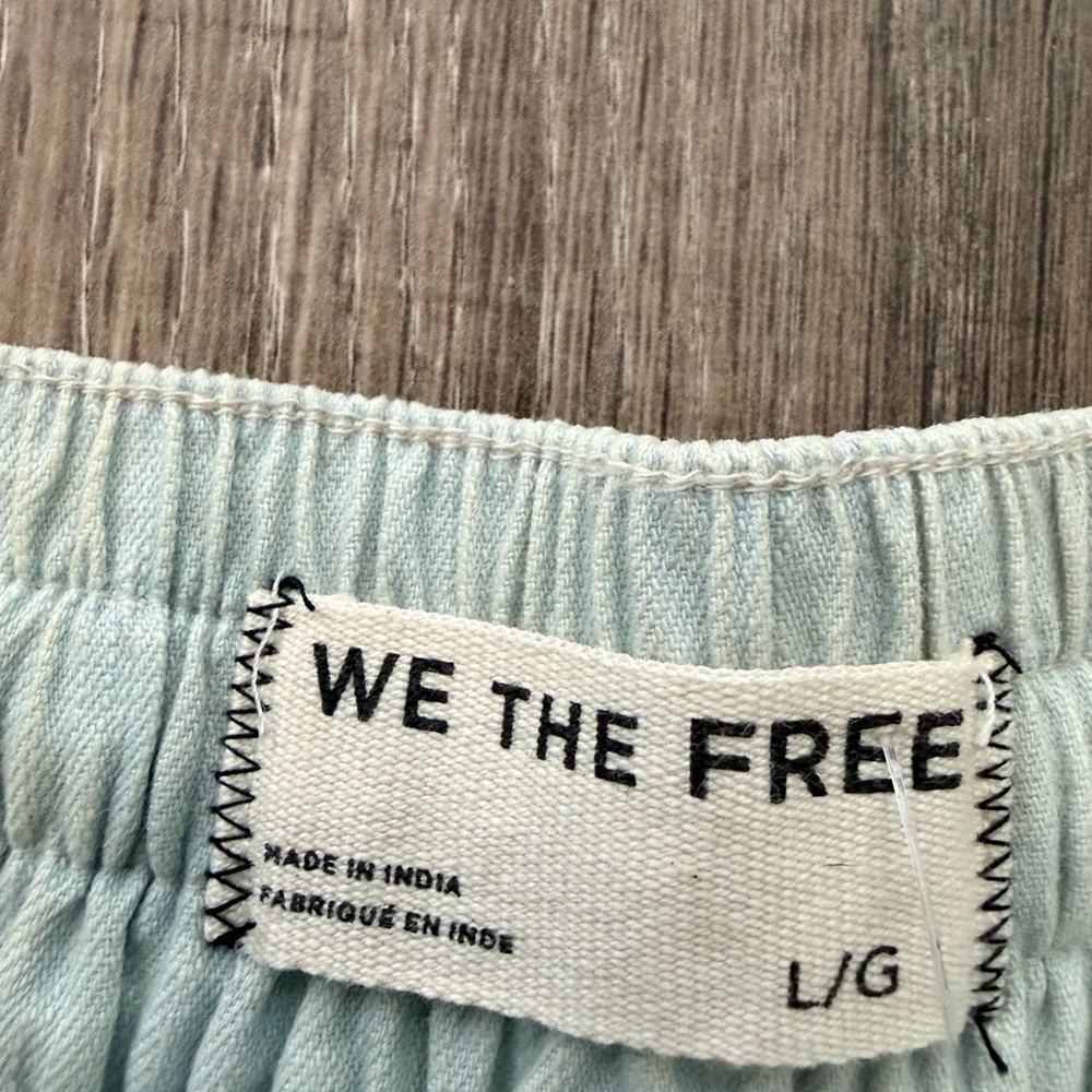 We The Free High Waist Light Denim Ruffle Shorts - Picture 2 of 10